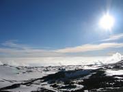 Clouds below us as far as you can see. 