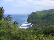 The view from the parking lot above the beach.  We have to hike down 525 feet to reach the beach. 
