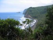 Better view of the beach and cliffs as we descend into the valley