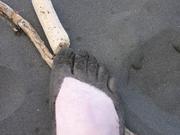 Black sand.