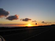 Approaching a sunset at 60mph.