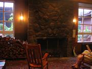 At the Volcano House hotel, they have a nice fireplace, which is good after you have been wandering around cold and wet.  