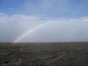 Rainbow over the lava fields.
