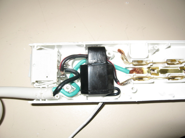 Transformer crammed into the power strip