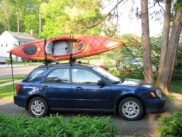 Kayak on Subaru Impreza