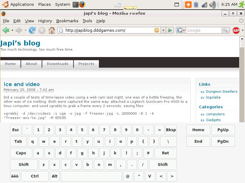 Matchbox keyboard toggler