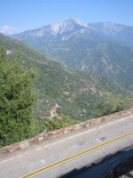 The view down from Ampitheater Point.  The gray squiggle in the trees near the center is the road again.  