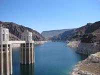 Arizona intake towers, and Lake Mead.