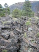 Volcanic cracking/folding.