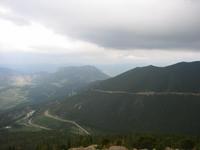 Trail Ridge Road, winding around a mountain.