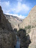 The view from atop the dam, facing Cody.