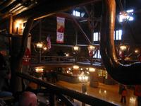 Old Faithful Inn Lobby, second floor (where my room is).  Note the piano on the far side, someone is ussually playing it in the evening.