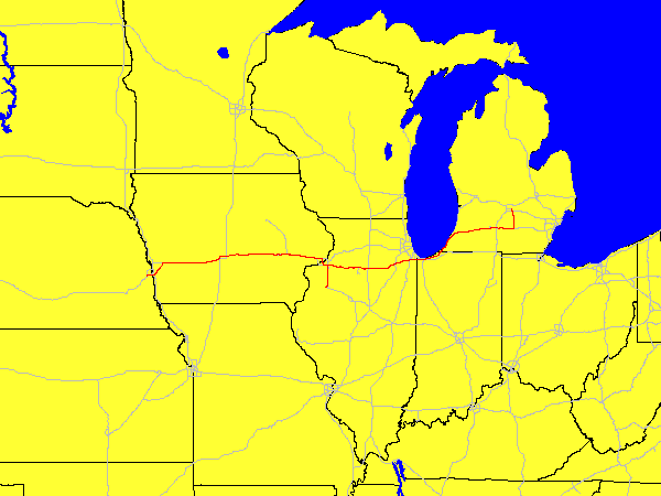 Map of driving for day