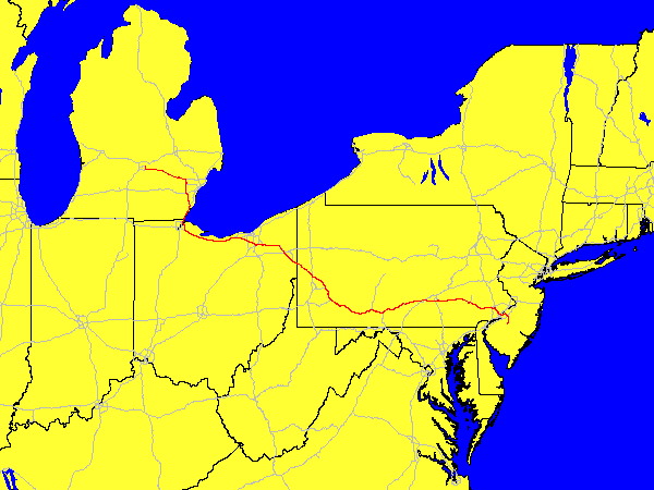 Map of driving for day