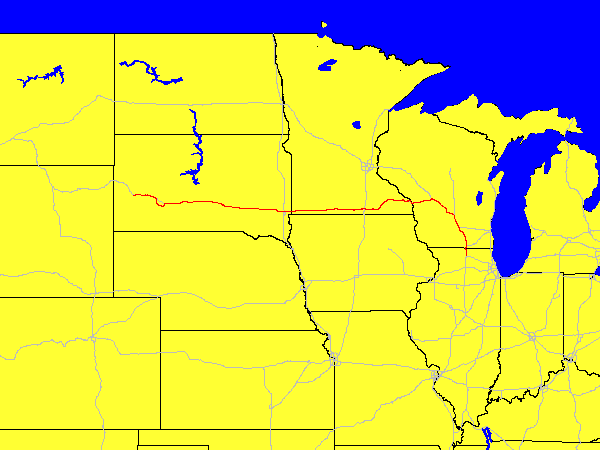 Map of driving for day